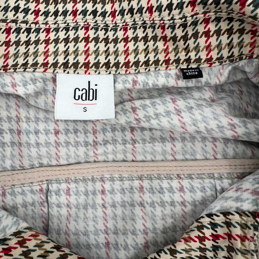 Cabi Red Tan Trench Coat Houndstooth Pockets | Womens S - Picture 3 of 8